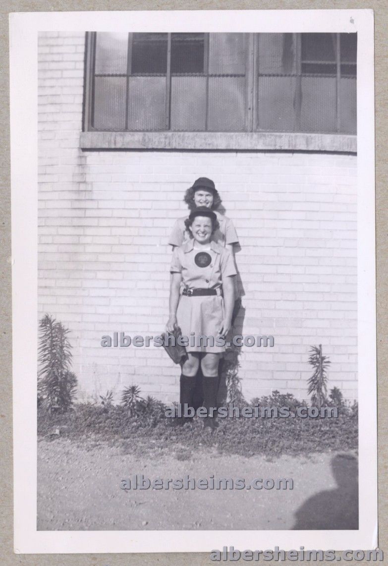 1940s Rockford Peaches AAGPBL Dottie Green & Mary Pratt Original TYPE I Photo "A League of Their Own"