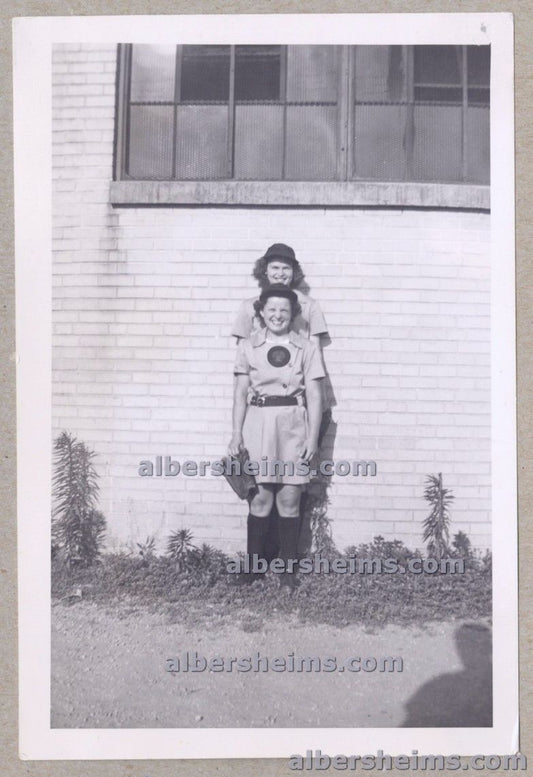 1940s Rockford Peaches AAGPBL Dottie Green & Mary Pratt Original TYPE I Photo "A League of Their Own"
