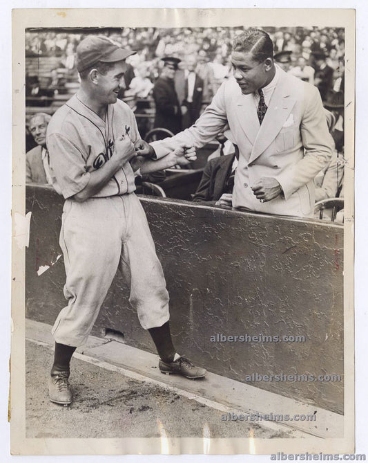 1935 Mickey Cochrane "Boxes" The Brown Bomber - Joe Louis Original TYPE I Photo