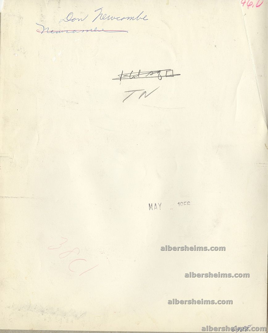 1956 Don Newcombe Brooklyn Dodgers Original TYPE I Photo Image Used for 1957 Jay Publishing