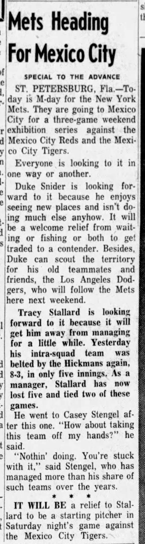 Duke Snider New York Mets March 1964 Mexico City Signing Autographs Original TYPE I Photo #A