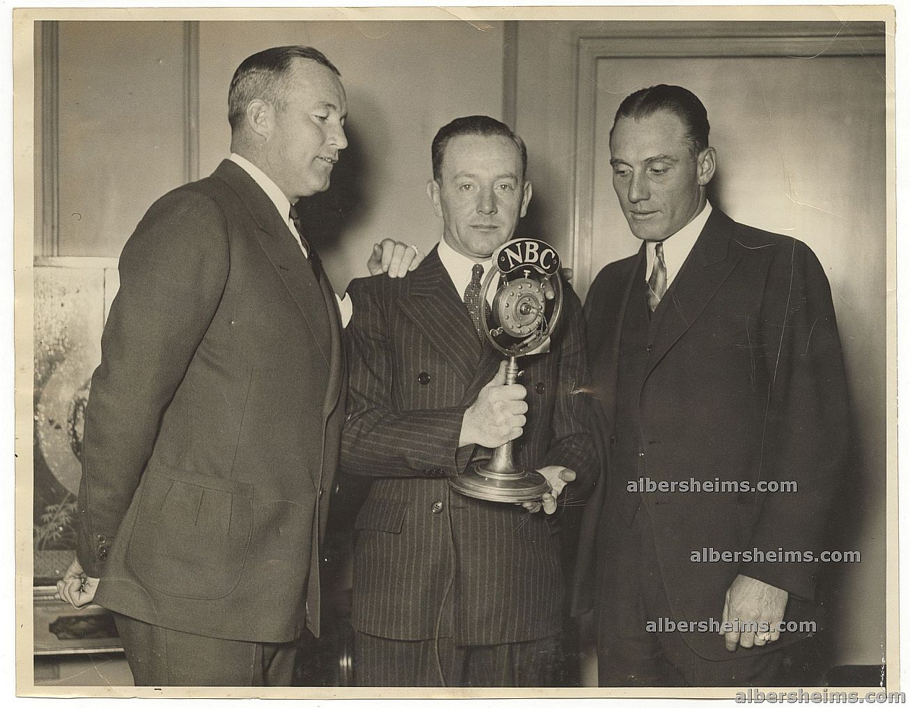 1935 Chicago Cubs Future HOFers - Chuck Klein & Gabby Hartnett Appear on NBC Radio Original TYPE I Photo