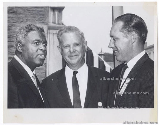 1962 Jackie Robinson & Bob Feller Inducted into the Baseball Hall of Fame Original TYPE I Photo