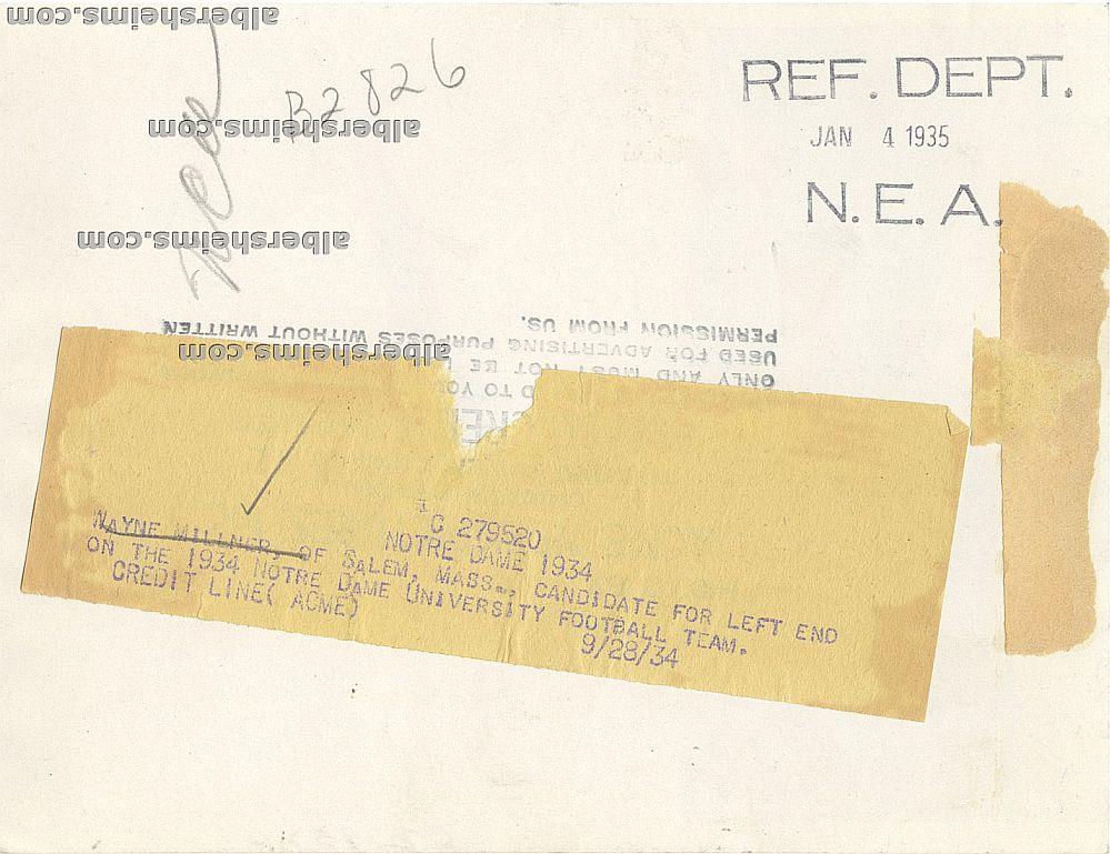 1934 Future Pro & College Football HOFer Wayne Millner Leaps for Notre Dame Original TYPE I Photo