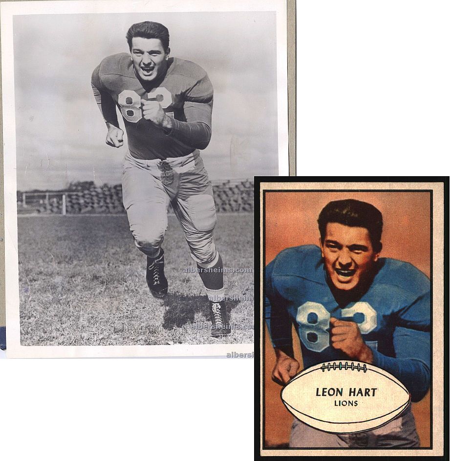 1952 Leon Hart Detroit Lions FB HOF - Heisman Winner Original TYPE I Photo Image used for his 1953 Bowman #31 Football Card