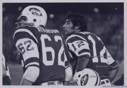 1970 Trouble in Paradise for New York Jets Teammates - Joe Namath & Al Atkinson Original TYPE I Photo