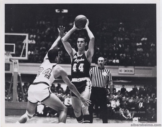 1967 Jerry West tries to share the wealth vs Philadelphia 76ters Original TYPE I Photo