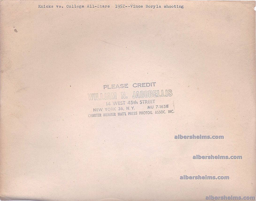 1952 New York Knicks vs College All-Stars with Sweetwater Clifton Original TYPE I Photo by William Jacobellis