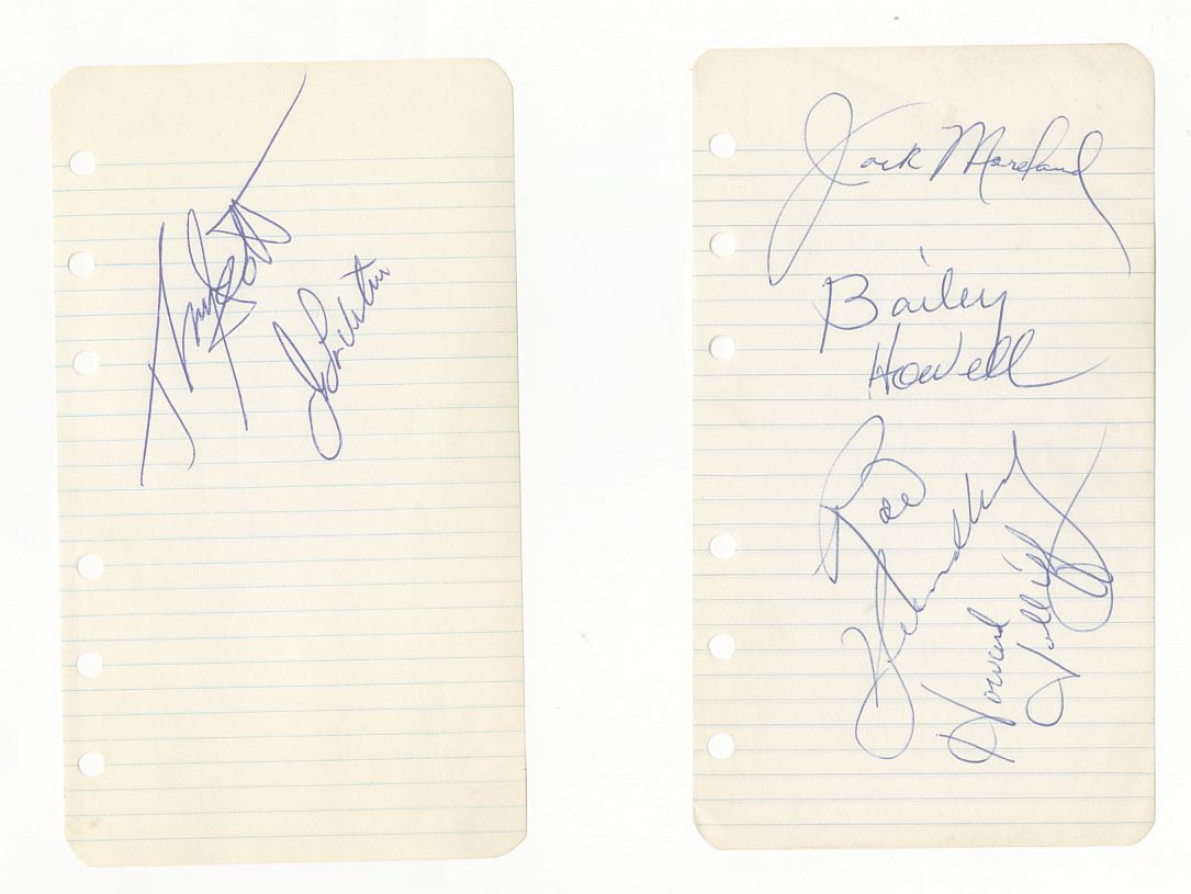 1961-62 L.A. Lakers & Detroit Pistons Multi Signed AUTO album page (s) /w Jackie Moreland D. 1971