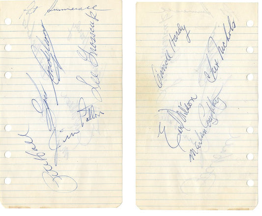 1960 New York Giants Football Team & Boston Red Sox Multi Signed AUTO album Page /w Jimmy Patton (D. 1972)