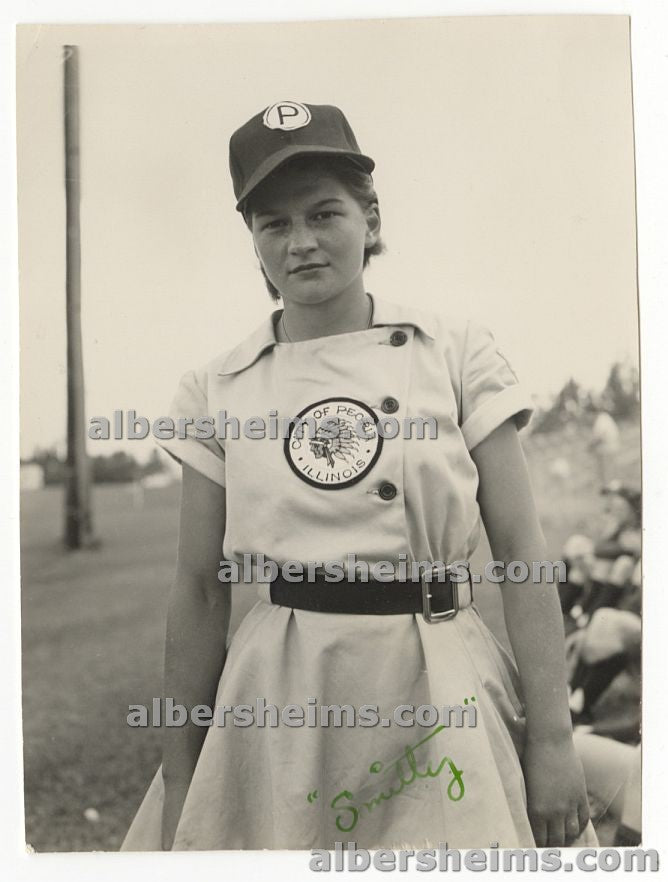1950-51 Jean Smitty Smith Peoria Redwings AAGPBL Original TYPE I Photo Snapshot "A League of Their Own"