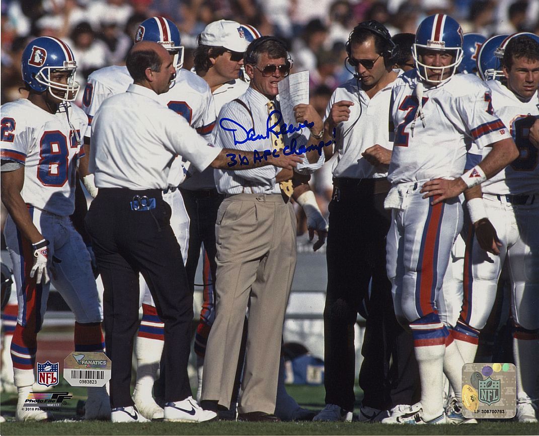 Dan Reeves Broncos Falcons Giants Head Coach Signed AUTO 8x10 Photo 3 X AFC inscrip. Fanatics HOLO