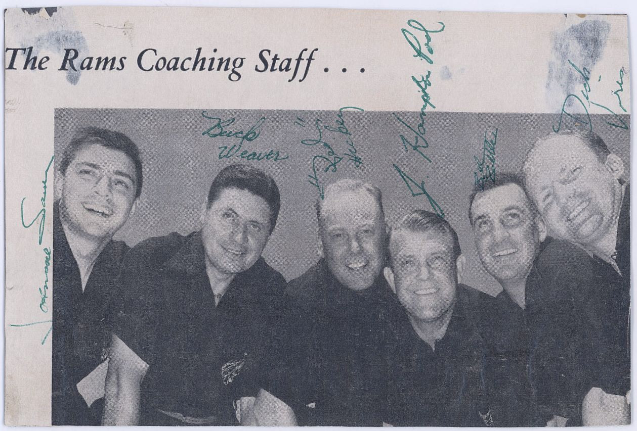 1954 L.A. Rams Coaches Multi Signed AUTO Photo JSA COA