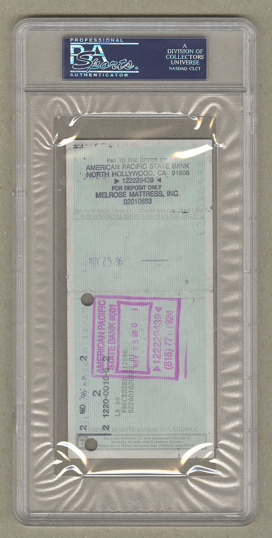 Wilt Chamberlain Signed AUTO check Buying a Mattress Basketball HOF PSA/DNA