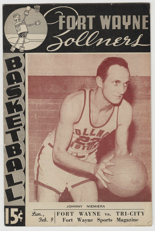 1946-47 Ft. Wayne Zollner Pistons vs. Tri-City Blackhawks FIRST YEAR NBA Program