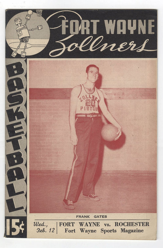1946-47 Ft. Wayne Zollner Pistons vs. Rochester Royals FIRST YEAR NBA Program