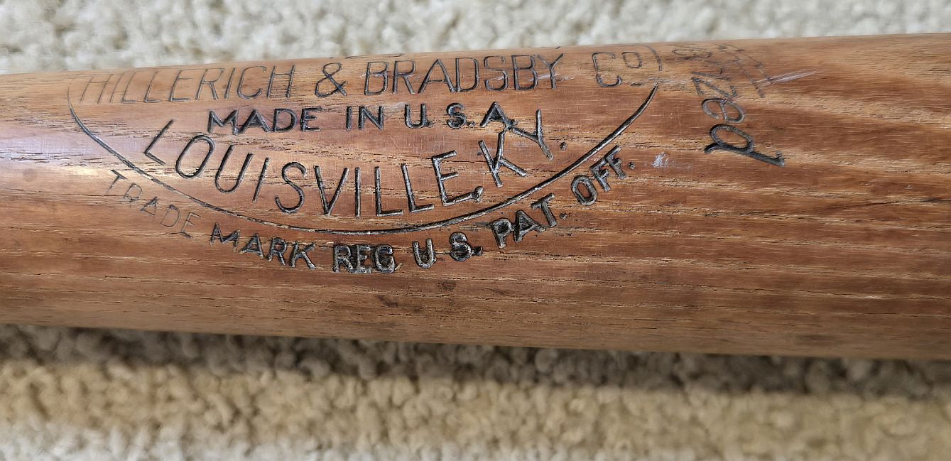 1930s Johnny Moore Louisville Slugger Game Used Bat 1932 & 1945 W.S. Cubs Teams Babe Ruth's Called Shot