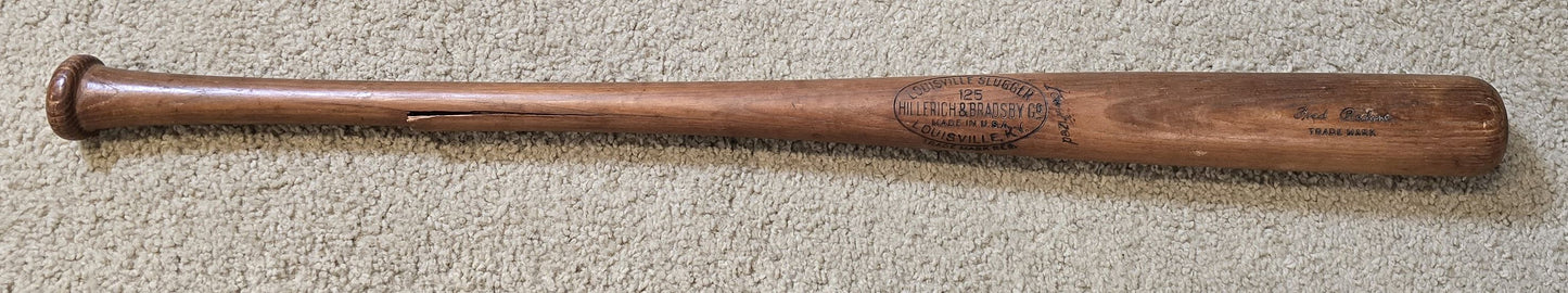1930s Fred Bedore Louisville Slugger Game Used Bat #2 Portland Beavers PCL Star