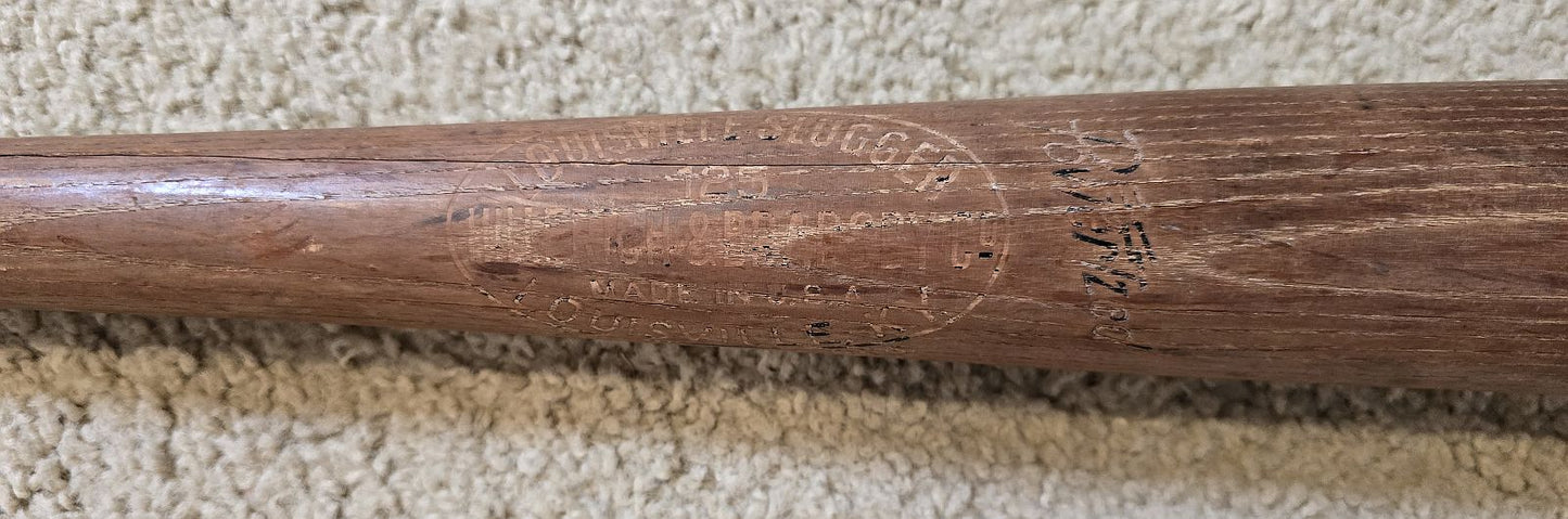 1930s Johnny Moore Louisville Slugger Game Used Bat #2 - 1932 & 1945 W.S. Cubs Teams Babe Ruth's Called Shot