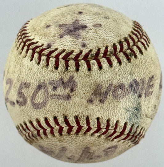 Norm Cash 250th Career Home Run Baseball - Cash Family LOA