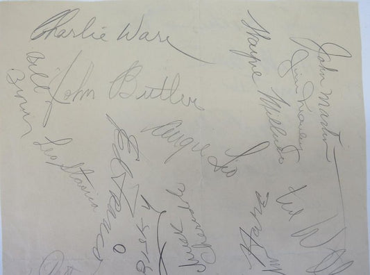 1944 Boston Yanks & Brooklyn Tigers NFL Team Signed Sheet 30 plus autographs + Wayne Millner