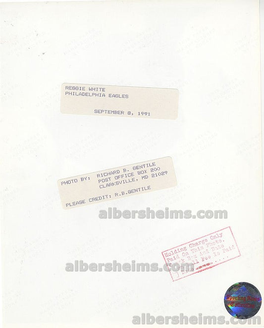 1991 Reggie White Smiling on the Sidelines in a Game vs. Cardinals Original TYPE I Photo