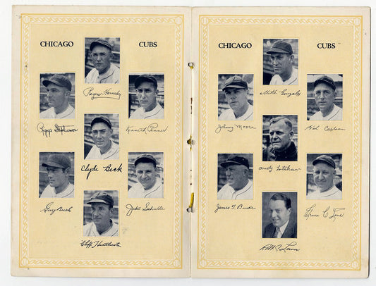 1929 WORLD SERIES PROGRAM - Game 2 in Chicago Jimmie Foxx Monster Game A's vs. Cubs