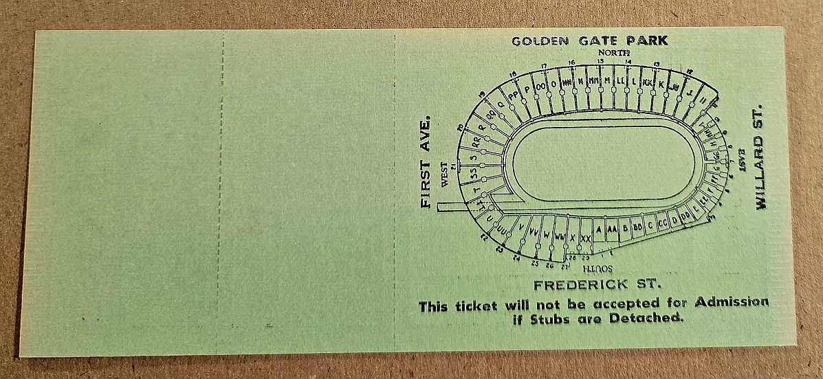 1960 Oakland Raiders AFL FULL proof Ticket - Guest Box Kezar Stadium - 1st Year