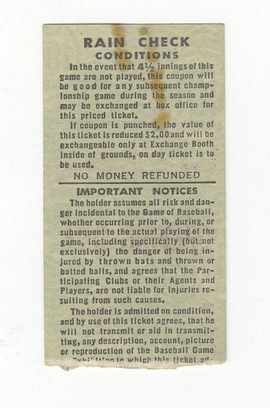 1970 San Francisco Giants Astros 4/7/70 Opening Day Ticket Stub Willie Mays Ties Al Simmons