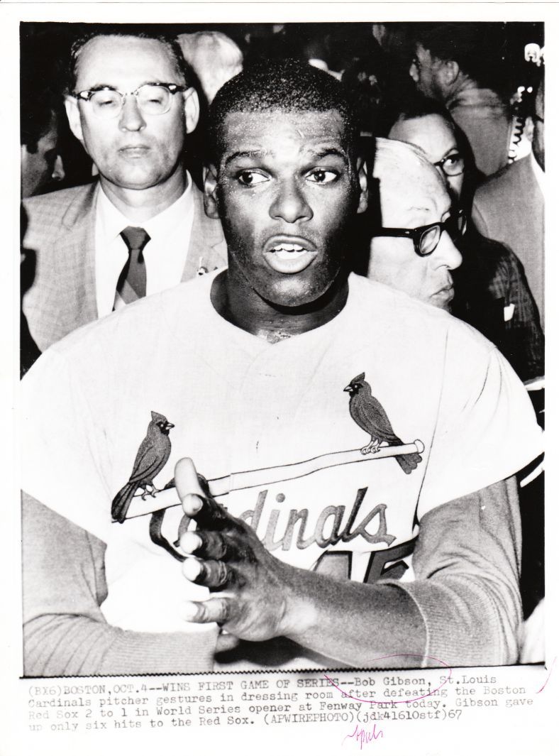 Bob Gibson 1967 Cardinals Wins First World Series Game original photo