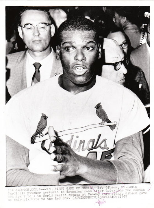 Bob Gibson 1967 Cardinals Wins First World Series Game original photo