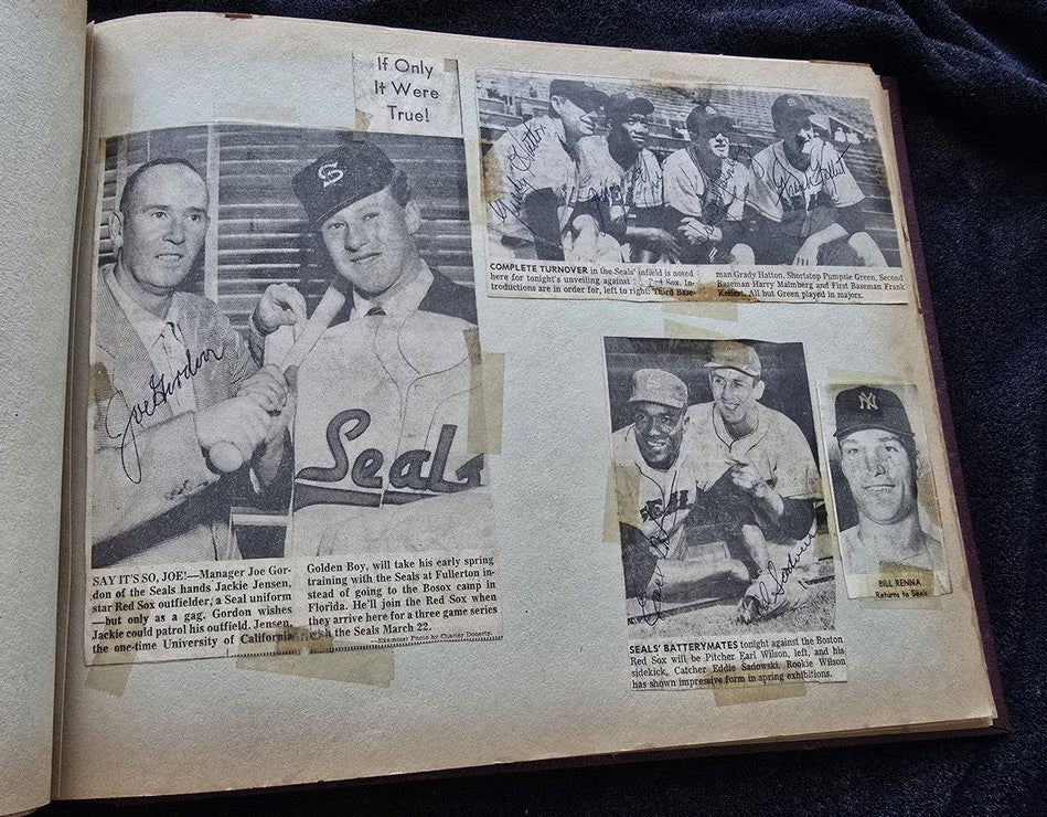1950s Pacific Coast League San Francisco Seals Scrapbook /w Approximately 300 Autographs 14 X Joe Gordon HOF