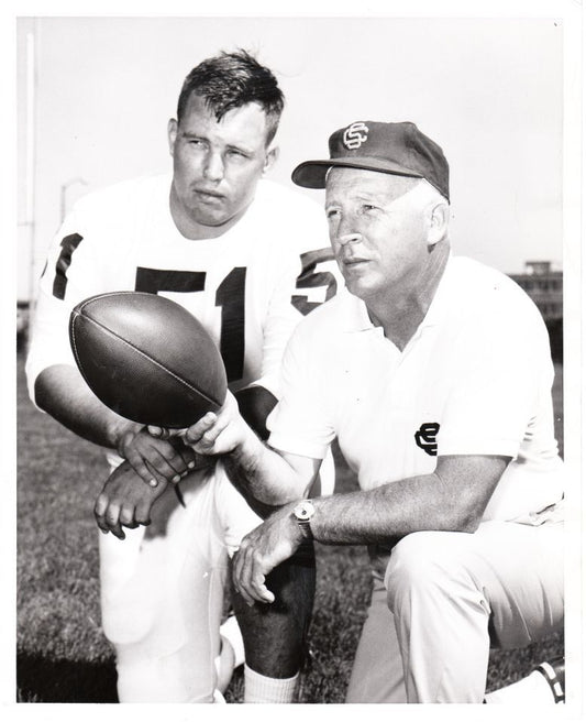 USC John McKay with Broncos - Ray Kubala 1964 original photo East West Shrine Game