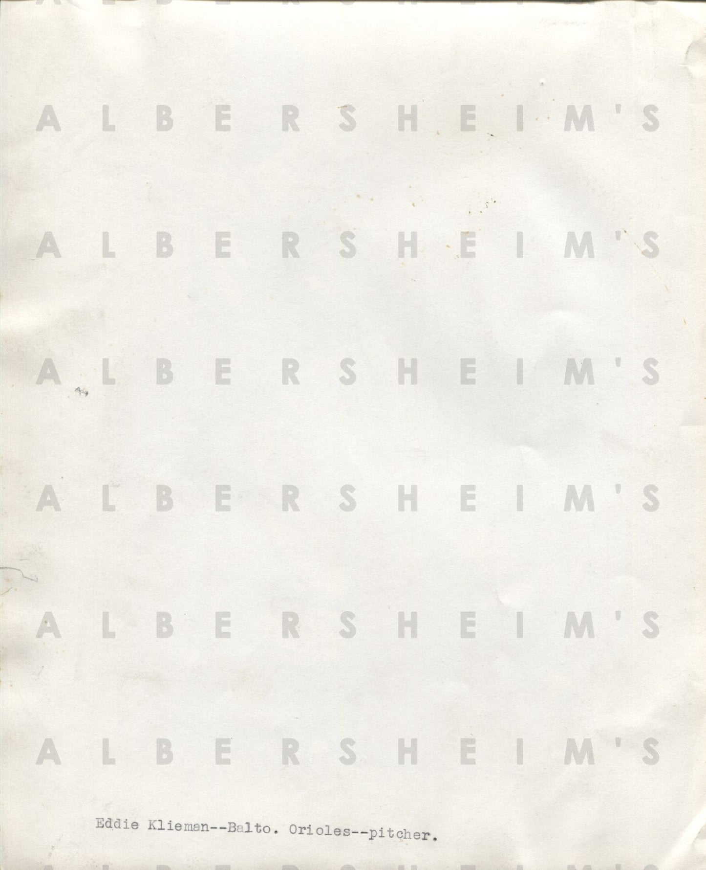 Eddie Klieman 1943 Baltimore Orioles original photo