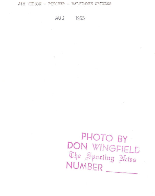 Jim Wilson 1955 Orioles Wingfield original photo