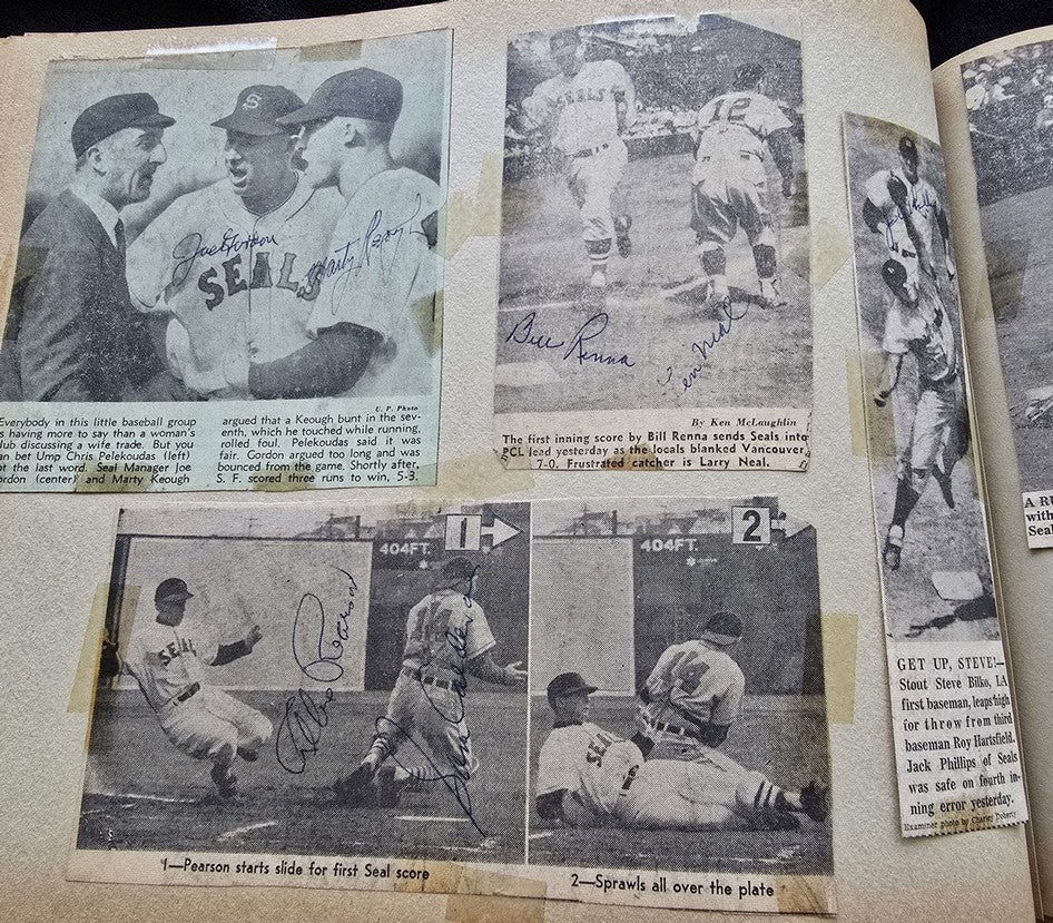 1950s Pacific Coast League San Francisco Seals Scrapbook /w Approximately 300 Autographs 14 X Joe Gordon HOF