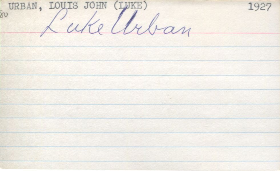 Louis 'Luke' Urban early NFL football - Boston Braves Baseball signed 3x5 card