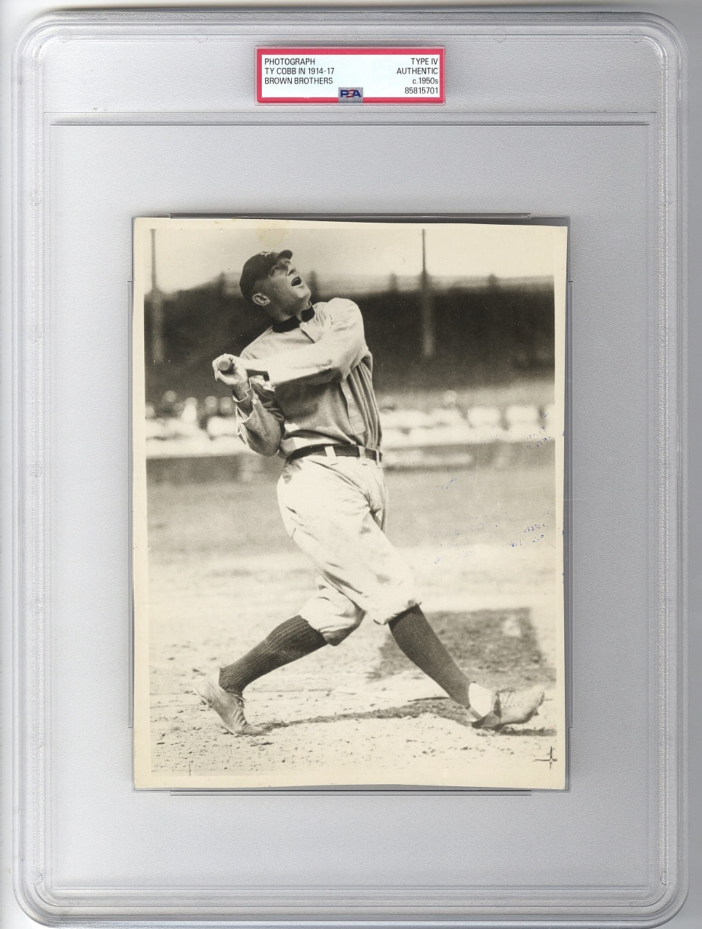 1914-17 Ty Cobb Detroit Tigers G.O.A.T. Popping One out of the Park Original TYPE IV Photo PSA/DNA