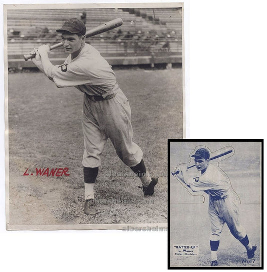 1927 Lloyd Waner Pirates Rookie Original TYPE I Photo Image Used for 1934-36 Batter-Up Baseball Card