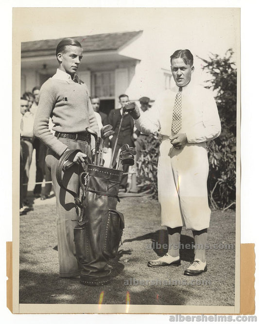 1930 Bobby Jones Prepares to Capture the Grand Slam Title With Caddy Howard Rexford Original TYPE I Photo