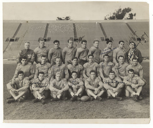 1935 East West Shrine Bowl Team Signed TYPE I Photo of the West Squad /w Buster Maddox Packers – Babe Hollingbery