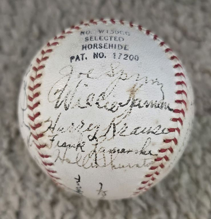 1936 San Francisco Mission Reds PCL Team Signed AUTO Baseball /w Harry Krause Chink Outen