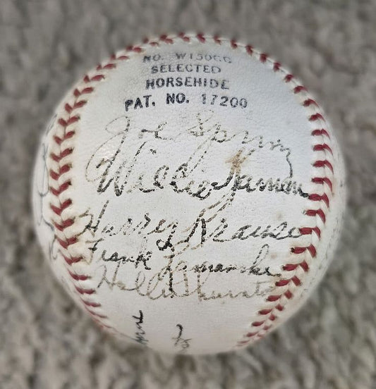 1936 San Francisco Mission Reds PCL Team Signed AUTO Baseball /w Harry Krause Chink Outen