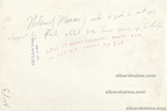 1946 San Francisco 49ers vs Miami Seahawks 2nd Game in AAFC History Original Oversized TYPE I Photo