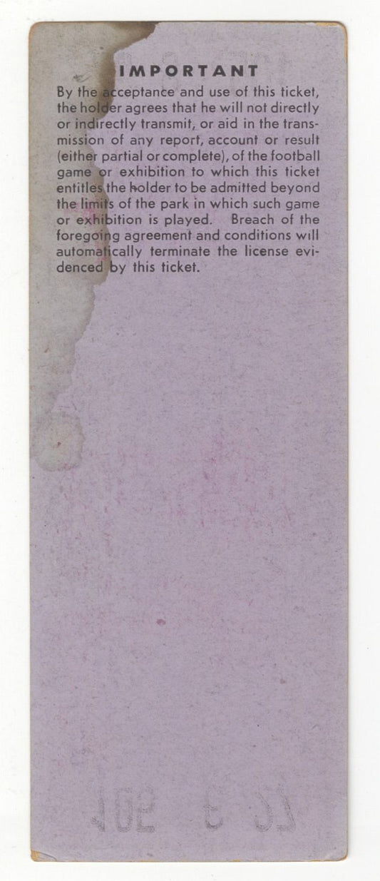 September 17, 1947 Chicago Bears Crush Washington Redskins Full Ticket