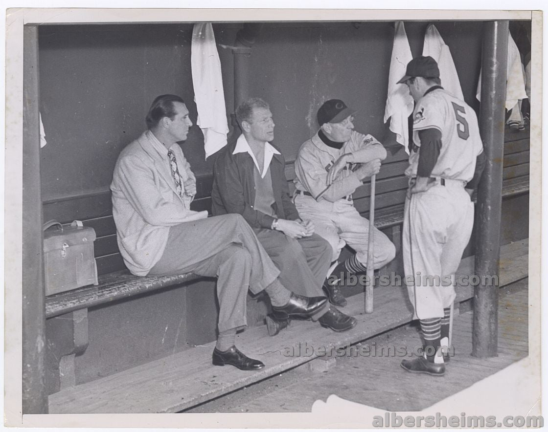 1948 Indians Board of Strategy Discuss World Series Hank Greenberg, McKechnie, Veeck, & Boudreau Original TYPE I Photo