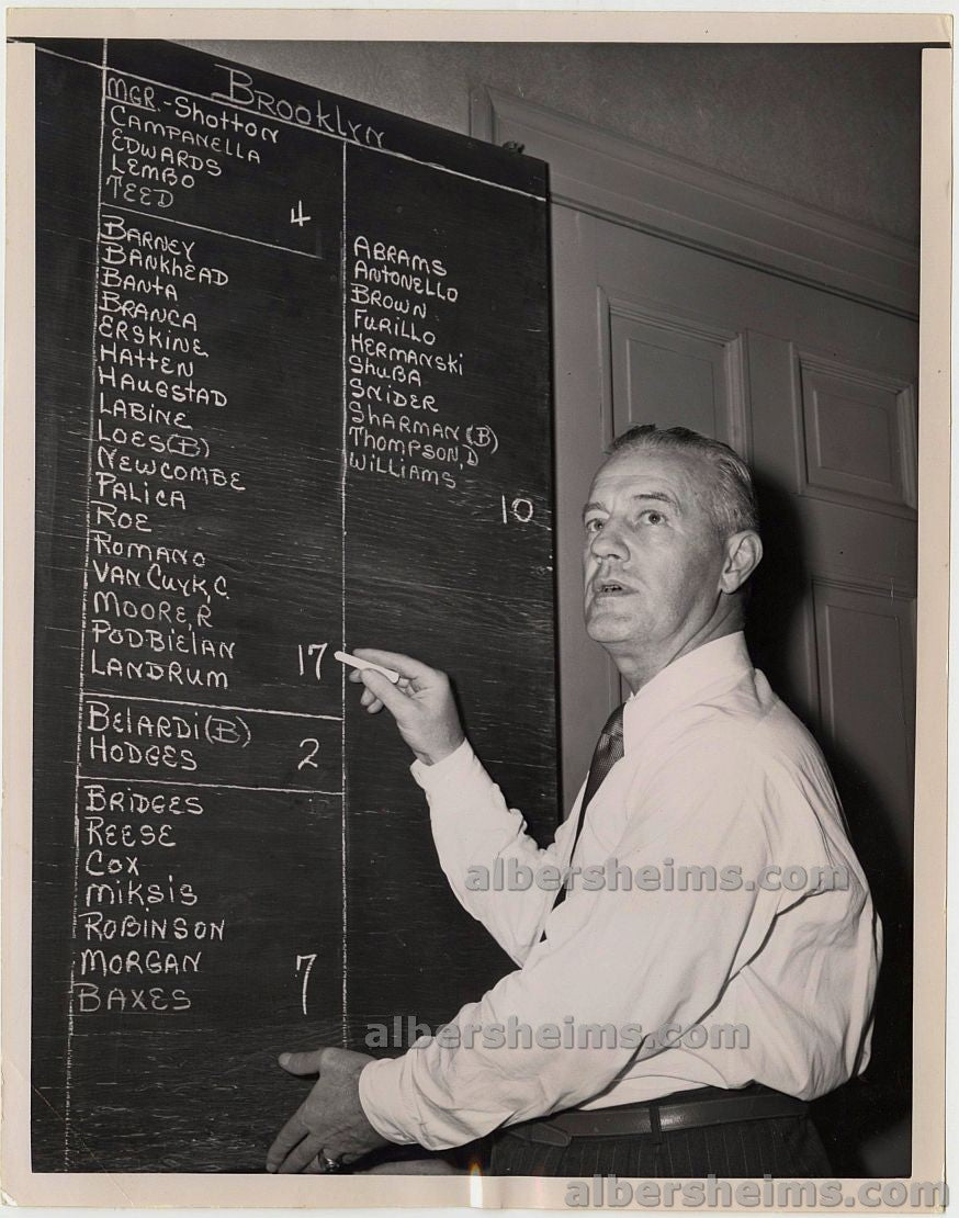 1951 Brooklyn Dodgers Farm Director Fresco Thompson Roster Chalkboard /w Jackie Robinson Original TYPE I Photo