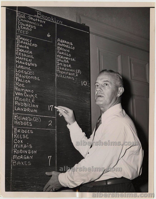 1951 Brooklyn Dodgers Farm Director Fresco Thompson Roster Chalkboard /w Jackie Robinson Original TYPE I Photo
