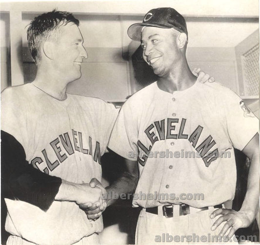 1953 Larry Doby Hits 2 Home Runs and Helps Bob Lemon to the W over the Yankees Original Press Photo
