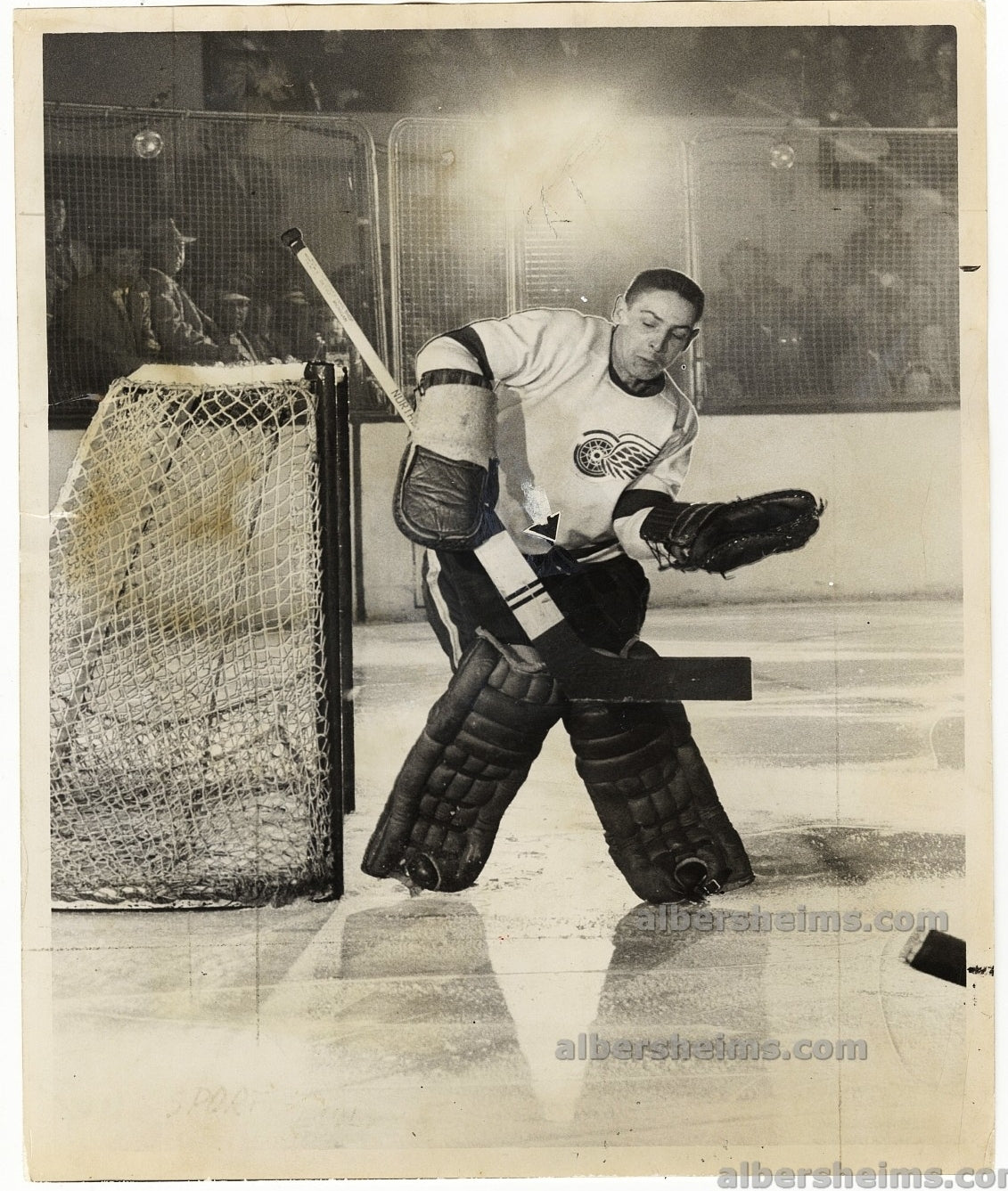 1954 Terry Sawchuk Original TYPE I photo Rochester Redwings HOCKEY HOF G.O.A.T.